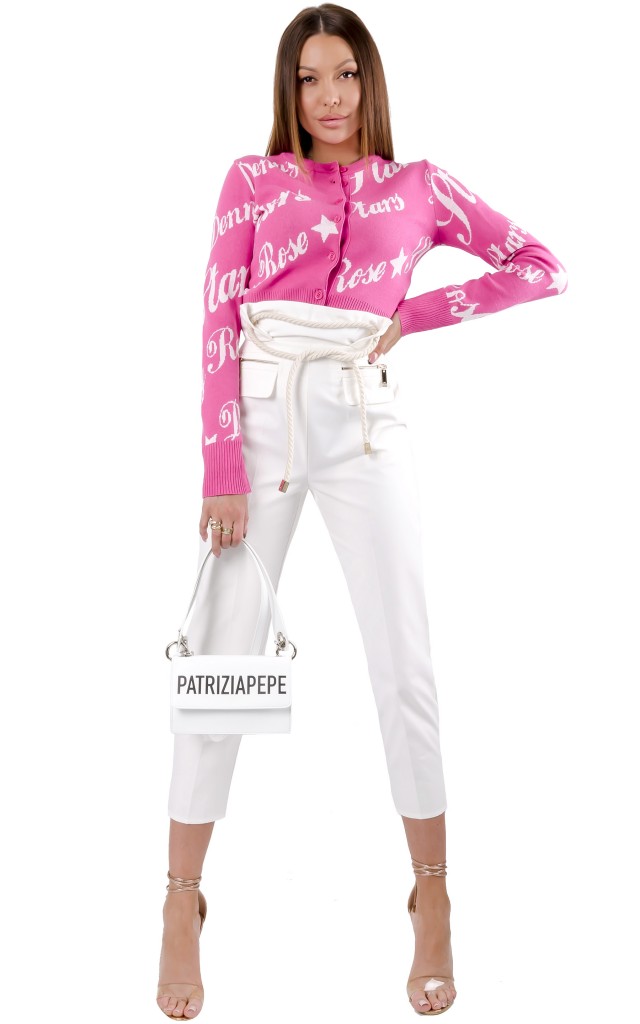 Kardigan Krótki Prosty Denny Rose Pink