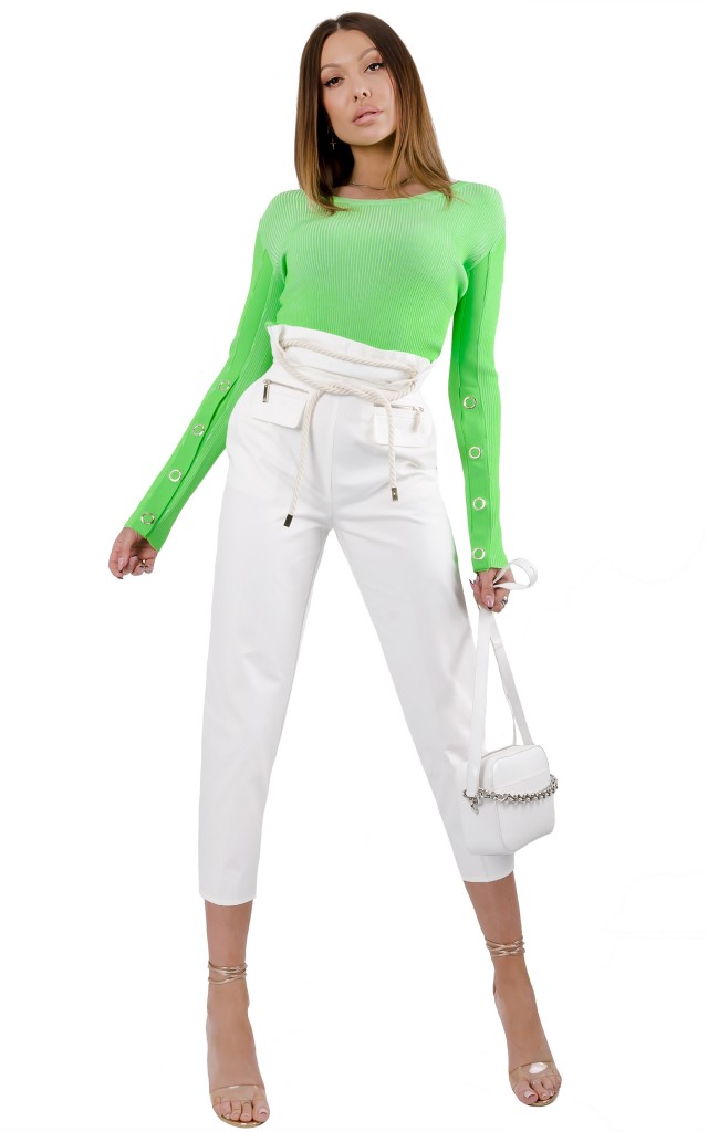 Sweter Prążkowany Dopasowany Patrizia Pepe Digi Grass Chine