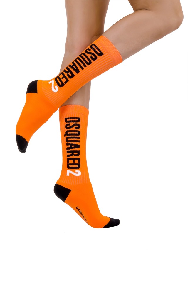 Skarpetki Mid-Crew Dsquared2 Neon Orange