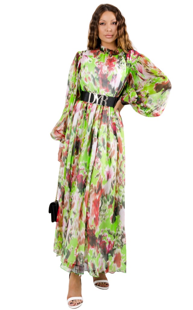 Sukienka Maxi Jedwabna MSGM Colorful