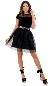 Sukienka Rozkloszowna Red Valentino Logo Nero