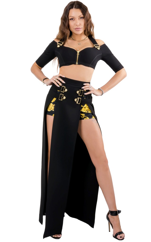 Crop Top Versace Jeans Couture Logo Black