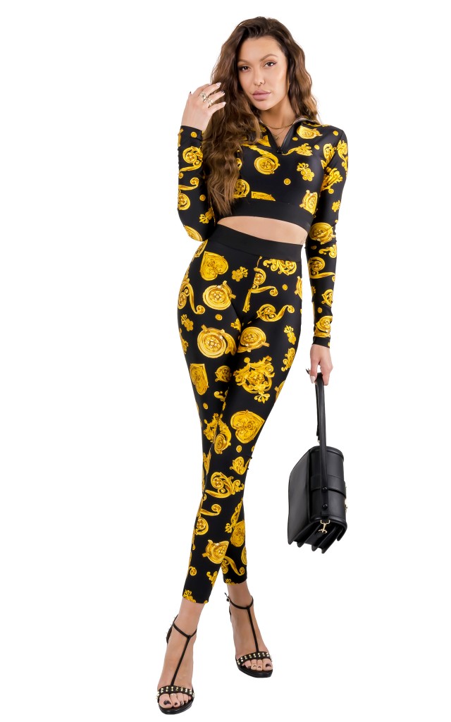 Legginsy Versace Jeans Couture Shiny Print