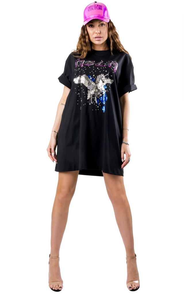 Sukienka Mini Luźna MSGM Nero