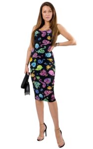Sukienka Letnia Midi Versace Logo Black