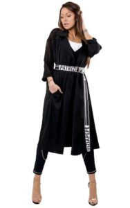 Trench Sukienka Midi Patrizia Pepe Logo Nero