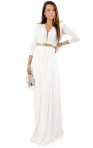 Sukienka Maxi Wieczorowa Elisabetta Franchi Avorio