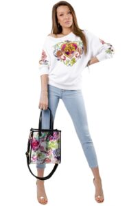 Bluza Dresowa Oversize Versace Logo Bianco