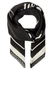 Chusta Jedwabna Logo Moschino Black White