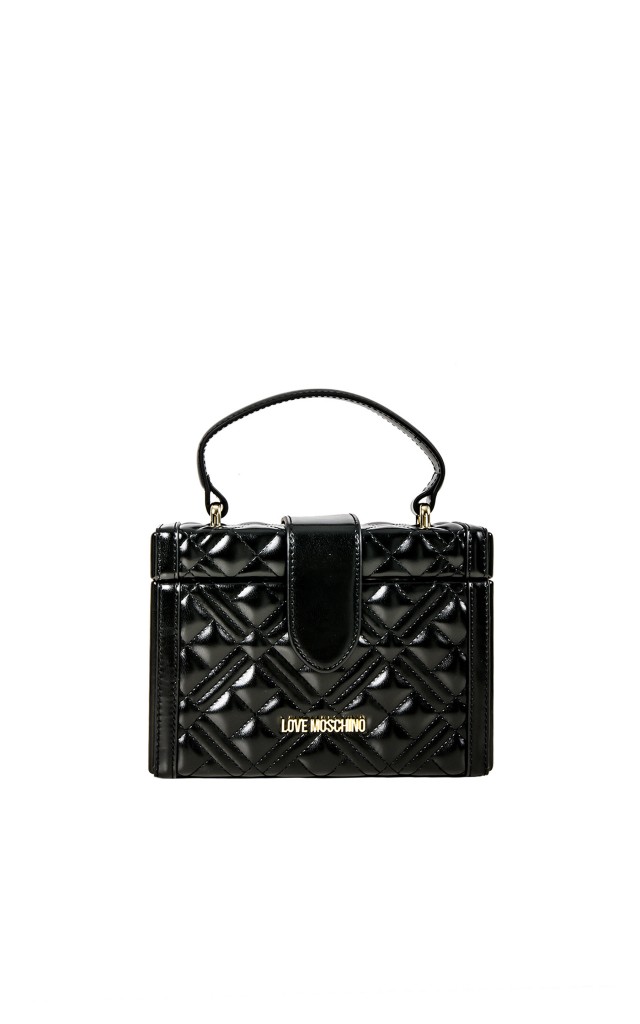Torebka Kuferek Pikowany Love Moschino Logo Nero