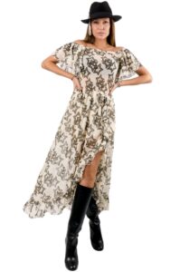 Sukienka Maxi Zwiewna Denny Rose Stars Beige