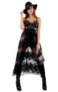 Sukienka Maxi Haftowana For Love & Lemons Black
