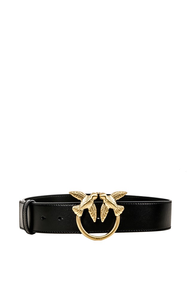 Pasek Vitello Seta Pinko Logo Black