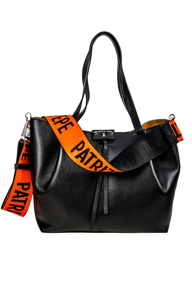 Torebka Shopper Patrizia Pepe Logo Nero