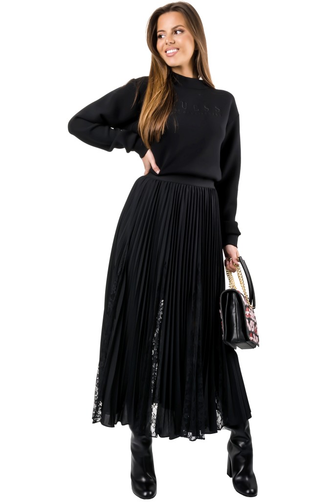 Bluza Z Haftowanym Logo Guess Logo Black