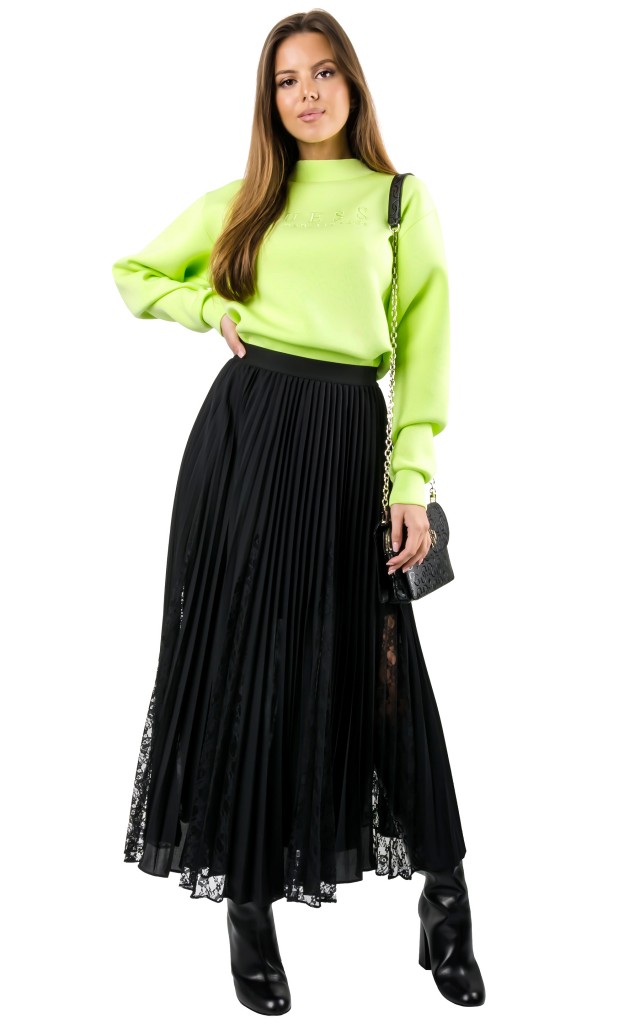 Bluza Z Haftowanym Logo Guess Logo Lime