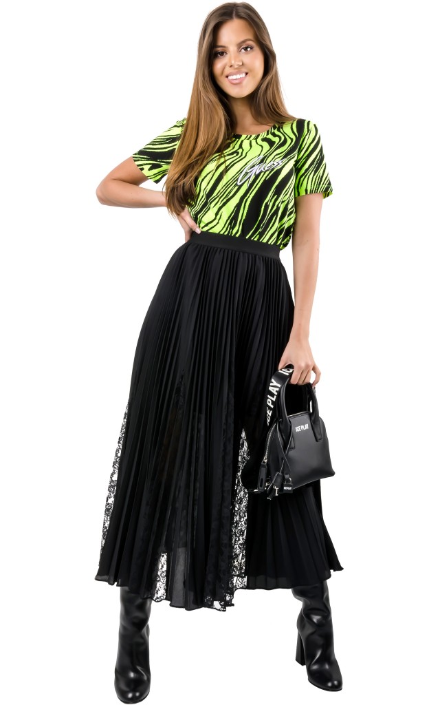 Spódnica Maxi Plisowana Guess Logo Black