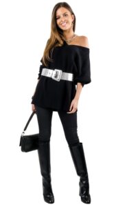 Sweter Luźny Guess Logo Black