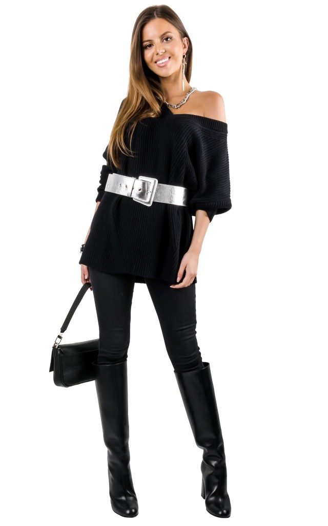 Sweter Luźny Guess Logo Black