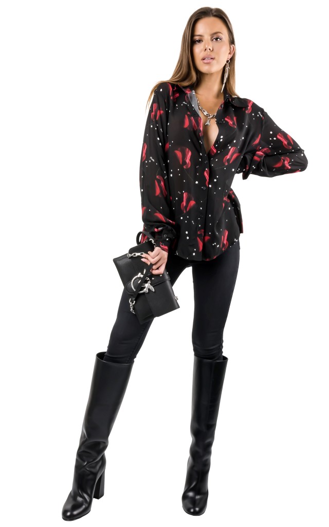 Koszula Zwiewna Pinko Black Red