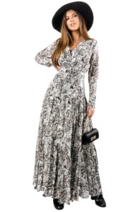 Sukienka Maxi 2w1 Zwiewna Pinko Bianco Oro