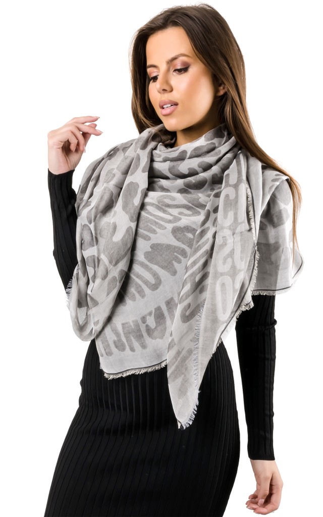 Chusta Duża Moschino Logo Grey