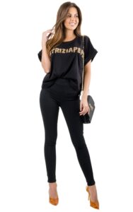 T-shirt Oversize Patrizia Pepe Logo Nero