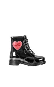 Botki Rain Love Moschino Logo Nero