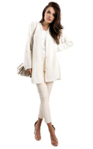 Kardigan Maxi Twin Set Bianco