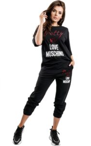 Spodnie Dresowe Love Moschino Logo Nero