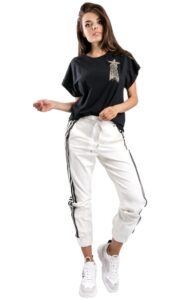 T-shirt Luźny Twin Set Logo Nero