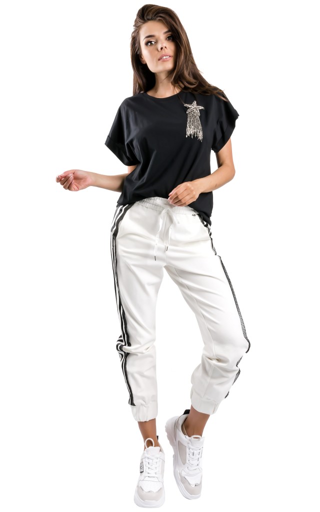 T-shirt Luźny Twin Set Logo Nero