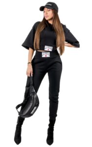 Bluza Krótka Dresowa Love Moschino Logo Black