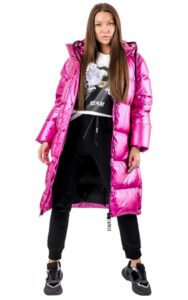 Kurtka Maxi Puchowa Ice Play Logo Pink