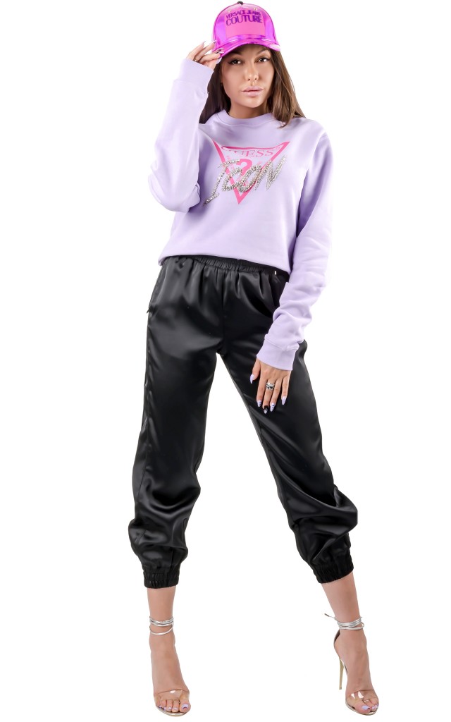 Bluza Dresowa Guess Logo Lila