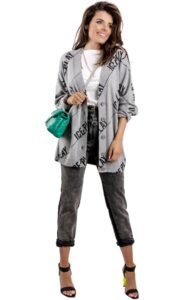 Kardigan Maxi Ice Play Logo Grey