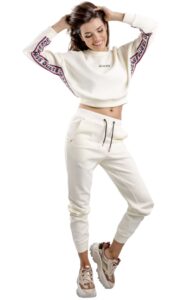 Spodnie Dresowe Guess Logo Cream