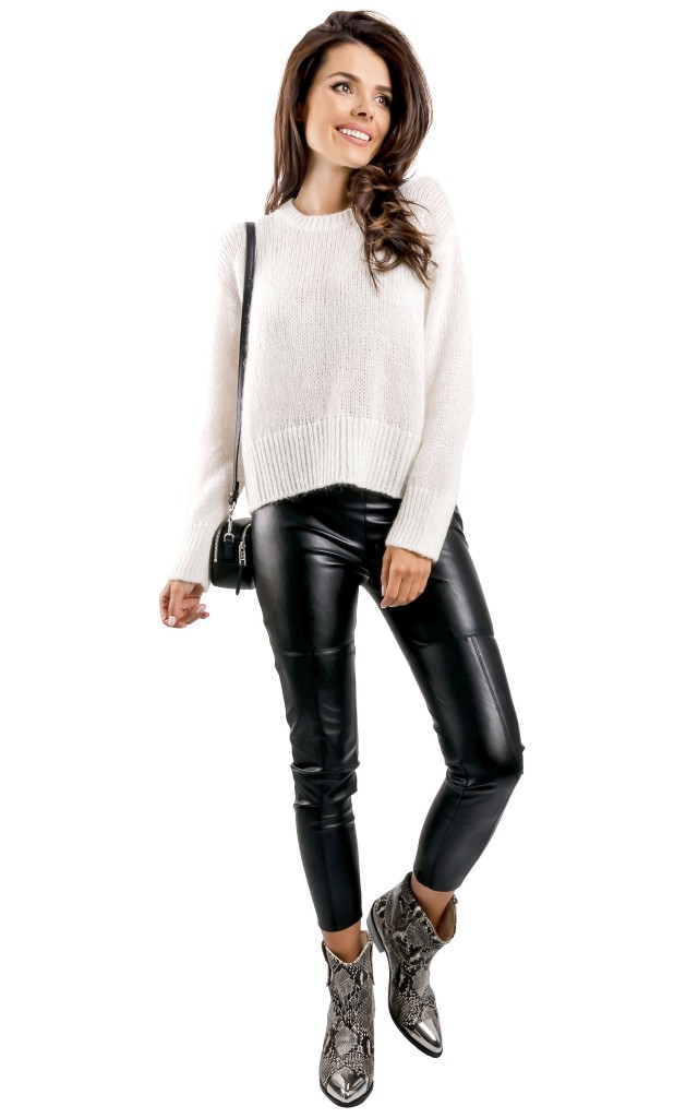 Sweter Oversize Logo Kontatto Panna Offwhite