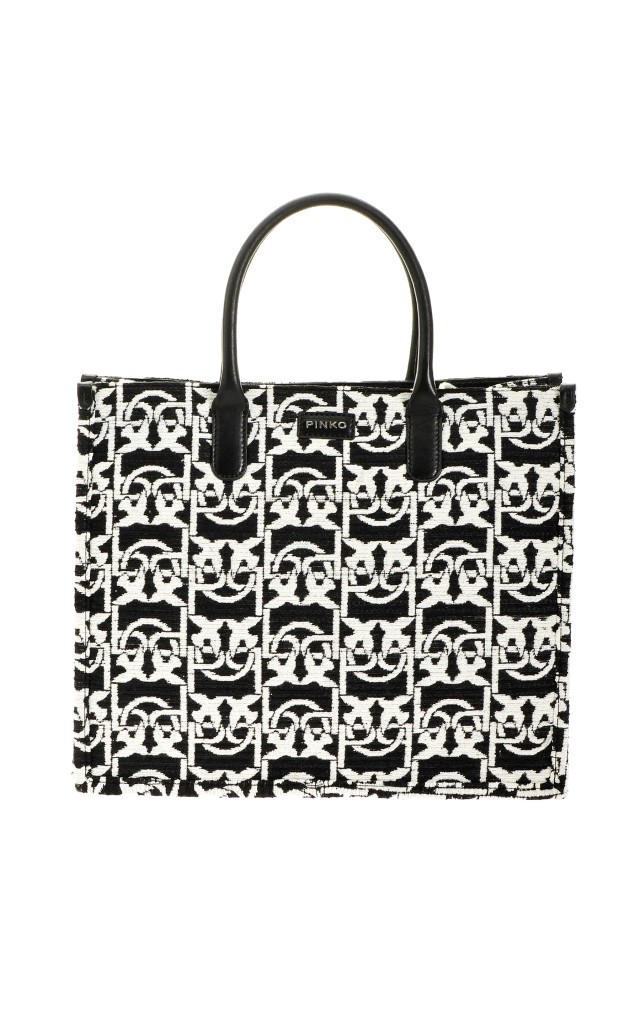 Torebka Shopper Pinko Monogram Black White