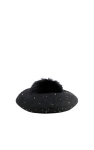 Czapka Z Pomponem Liu Jo Logo Nero
