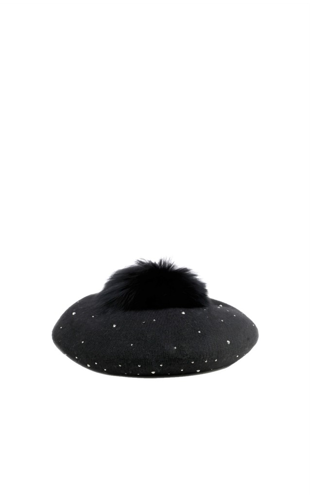 Czapka Z Pomponem Liu Jo Logo Nero