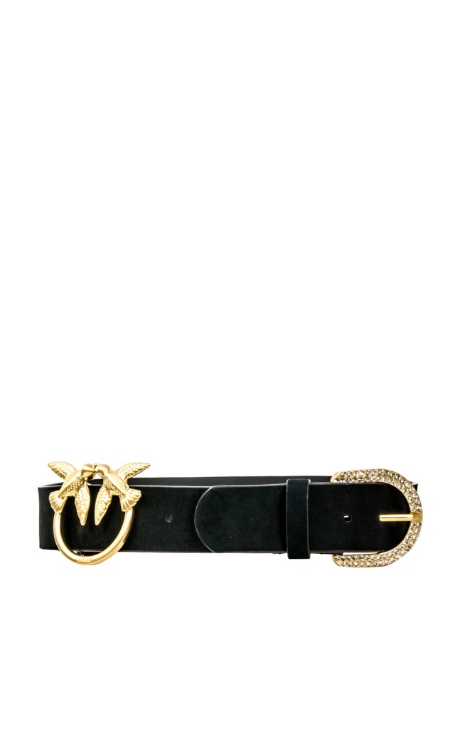 Pasek Suede Pinko Logo Black