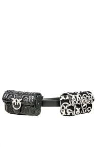Nerka Torebka Love Doubletiny Monogram Pinko Nero Bianco