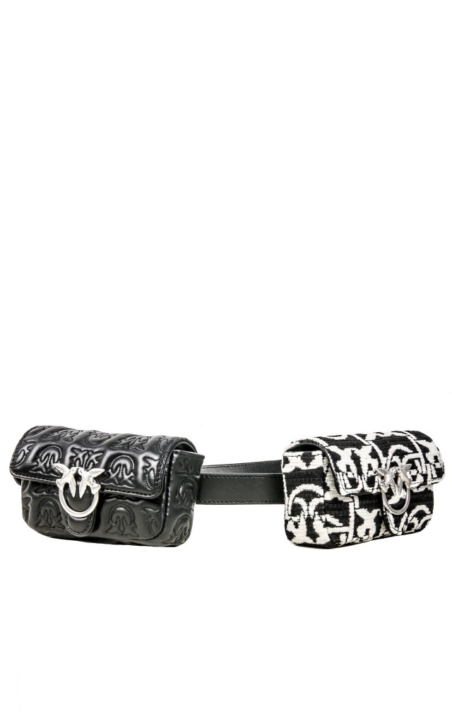Nerka Torebka Love Doubletiny Monogram Pinko Nero Bianco