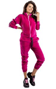 Spodnie Welurowe Ice Play Logo Pink