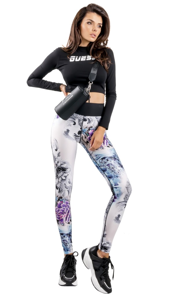 Legginsy Wzorzyste Guess Logo Colorful
