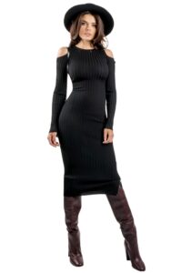 Sukienka Prążkowana Guess Logo Black