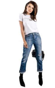 Jeansy Proste Liu Jo Logo Blue
