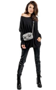 Sweter Z Kieszeniami Kontatto Logo Nero