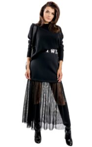 Spódnica Maxi Twin Set U&B Logo Nero